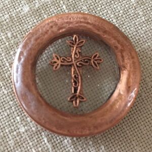 Copper Cross Purse Prayer Token